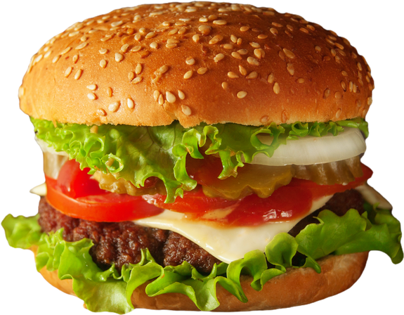 Hamburger with Patties, Tomato, Lettuce and Cheese